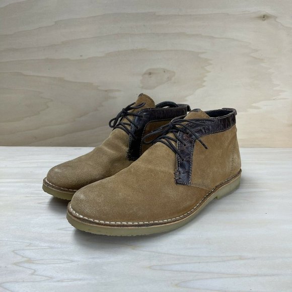 Aldo Mens Brown Suede Leather Mid Ankle Chukka Boots Lace Up Size EUR 43 US 10 main image 6